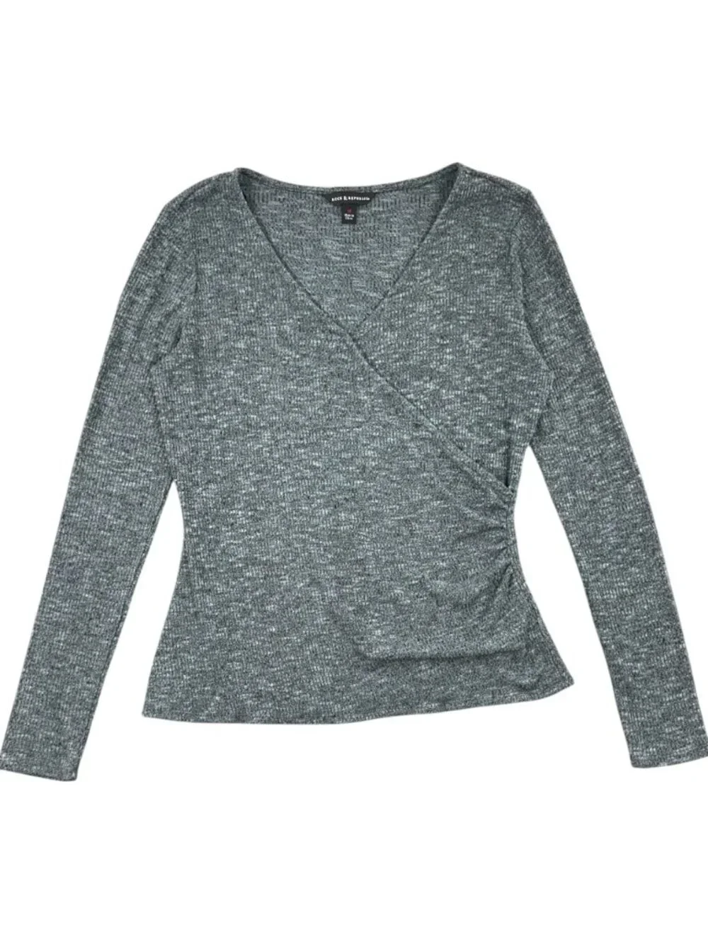 Rock & Republic Long Sleeve Wrap Top